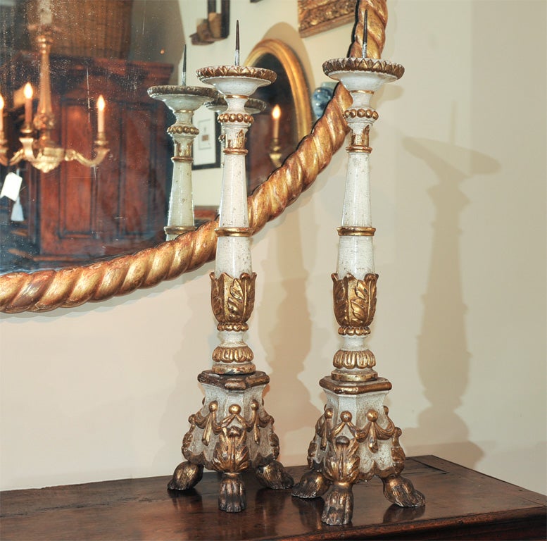Pair of Large Scale Italian Pricket Sticks
