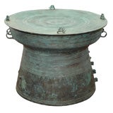 Traditional Style Bronze Thai Green Rain Drum (ref# BR2473)