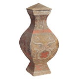 Han Square Painted Pottery Vase (206 B.C.-220 A.D.) REF# oa0101