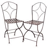 Pair of Small Iron Neoclassical Chairs, France, ref# PR139