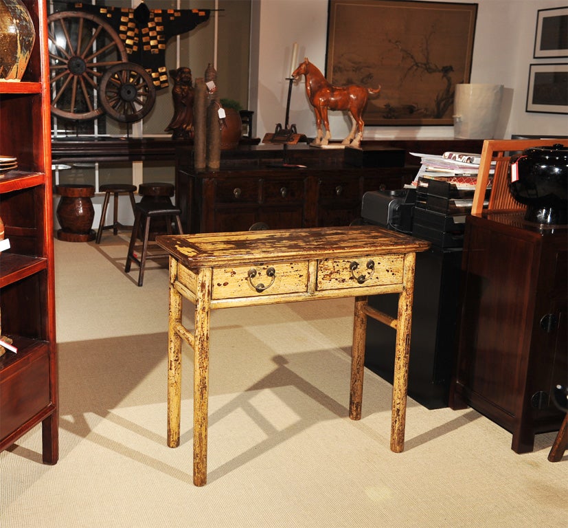 2 Drawer Cream Lacquer Console Table