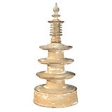 Antique Turned Wood Stupa
