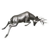 Vintage A PAIR of large stags in cast aluminum