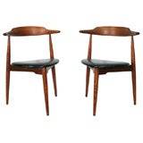 Pair of Heart Chairs by Hans Wegner