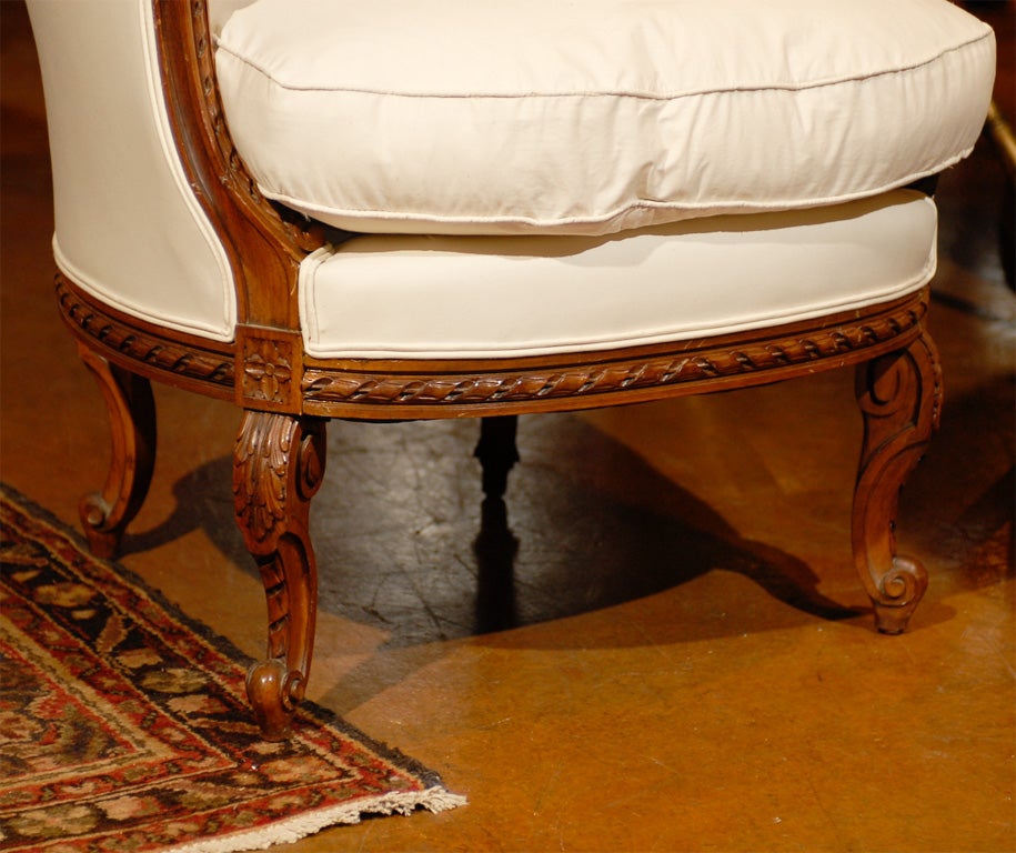 19th Century French bergere with wonderful carved details.<br />
<br />
To see more items from Foxglove Antiques, please visit our website: www.foxgloveantiques.com