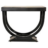 Art Deco Side Table with "U" Shaped Pedestal Base