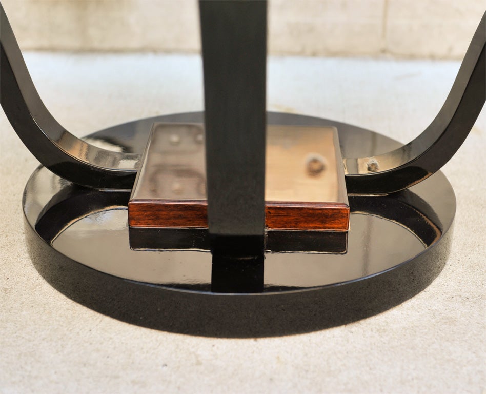 1930's Art Deco Round Cocktail Table with Pedestal Base 4