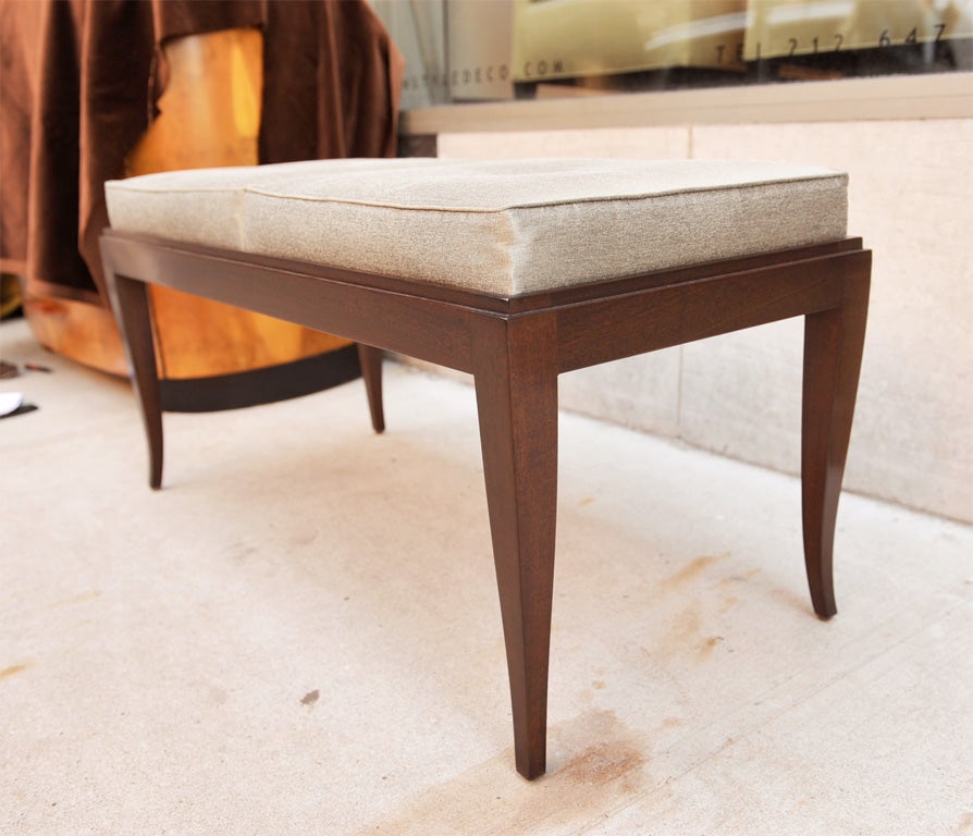 Art Deco Mahogany Bench in the Manner of Ruhlmann 1