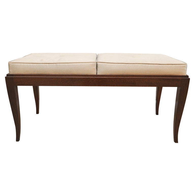 Art Deco Mahogany Bench in the Manner of Ruhlmann