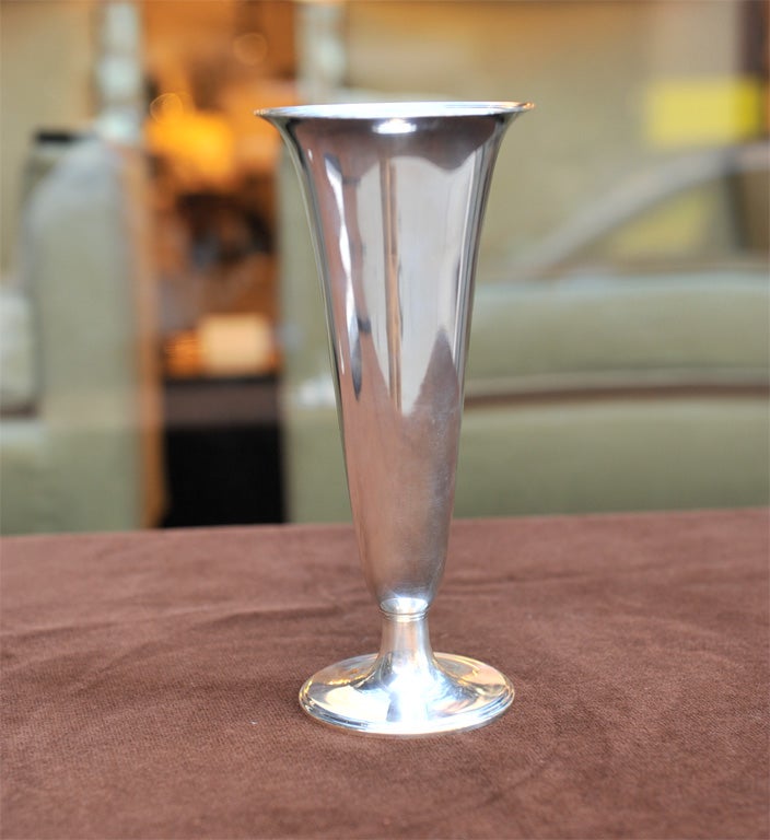 Art Deco Tiffany Sterling Trumpet Vase
