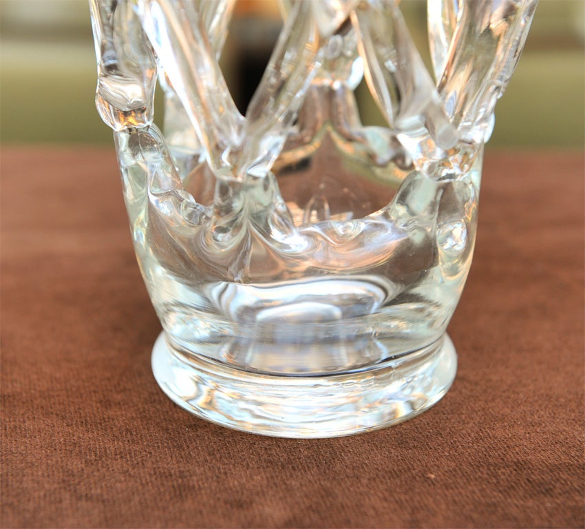 Modernist  Lattice Glass Vase In Excellent Condition In New York, NY