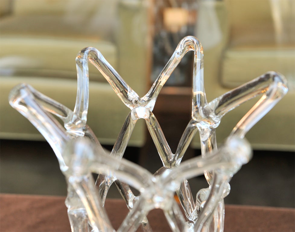 20th Century Modernist  Lattice Glass Vase