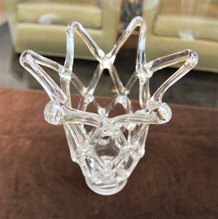 Modernist  Lattice Glass Vase 1
