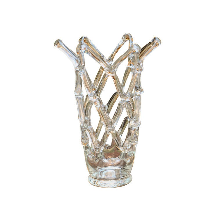 Modernist  Lattice Glass Vase