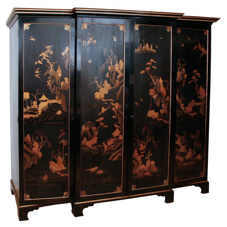 Early 19th century English Chinoiserie Gents Wardrobe