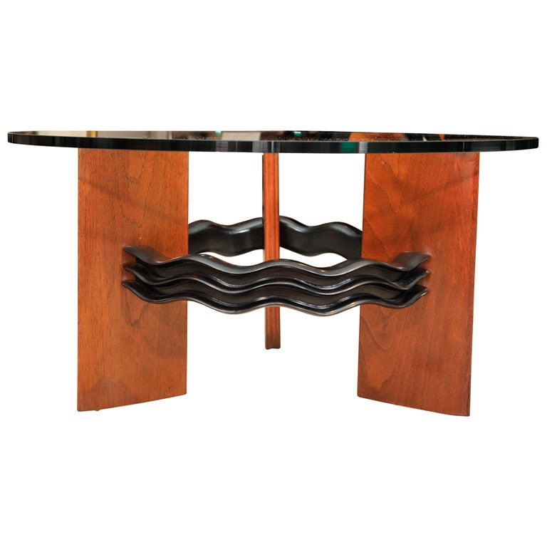 Mahogany Cocktail Table by Borsani For Sale