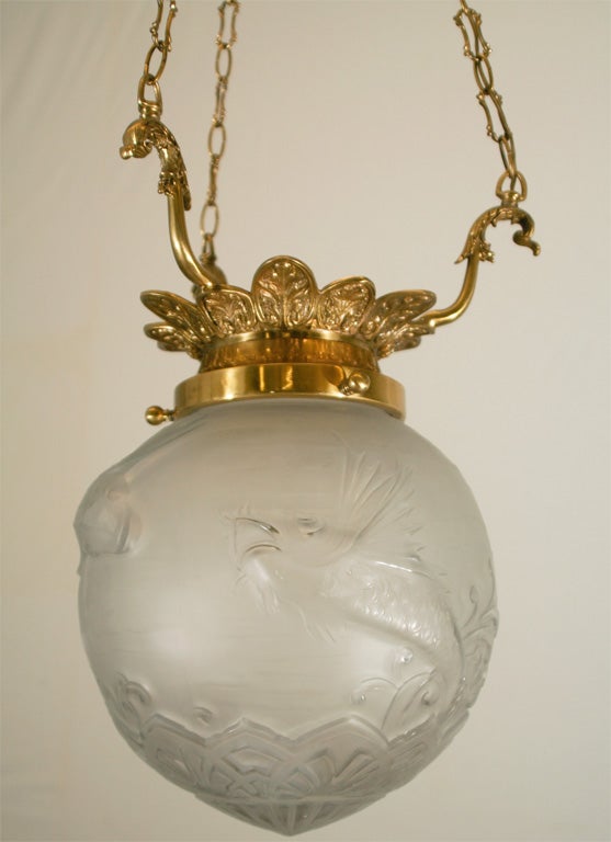 Art Deco Globe With Fish Theme