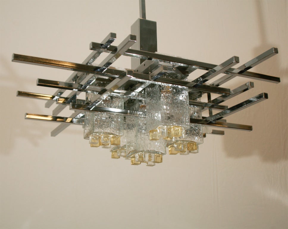 Venetian Glass Tube Chandelier