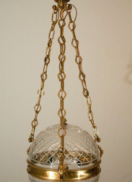 Beveled Cut Glass Dome Pendant