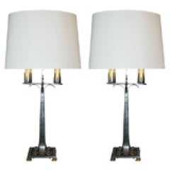 Pair of American Art Deco Table Lamps by Jules Bouy 10