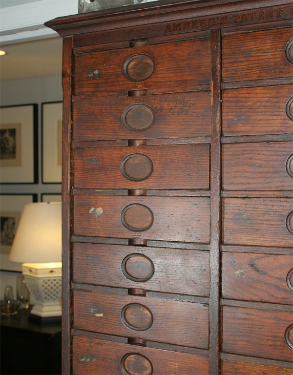American Antique Oak Filing Cabinet For Sale