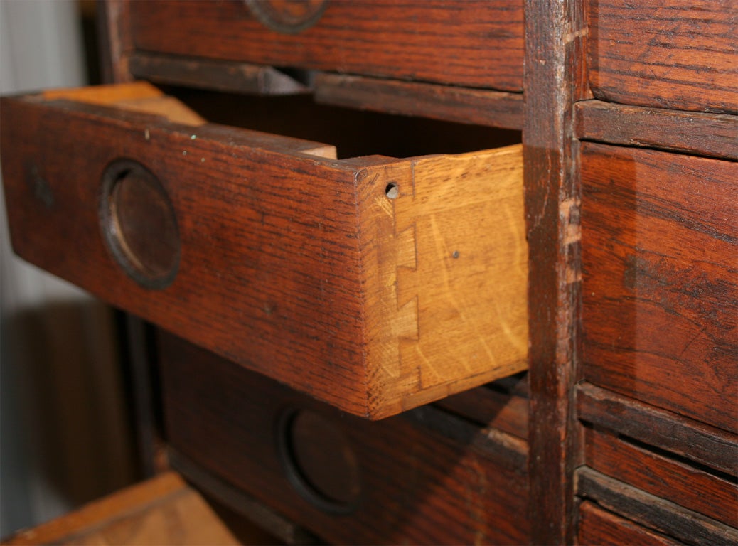 Antique Oak Filing Cabinet For Sale 4