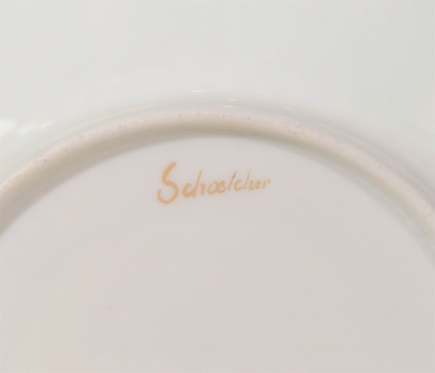 Porcelain A Dozen Early 19th Century Schoelcher Dishes