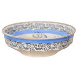 Large Ceramic Transferware Basin by C.H. Davis, 1880's