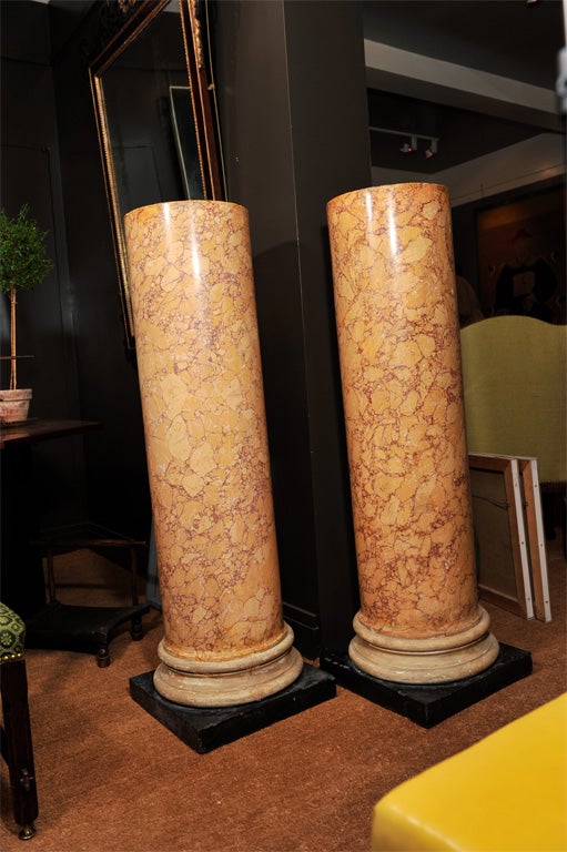 Italian Pair of Neo-Classical Scagliola Columns