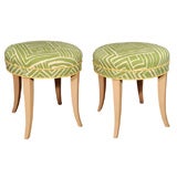 Pair of Art Deco Painted Stools