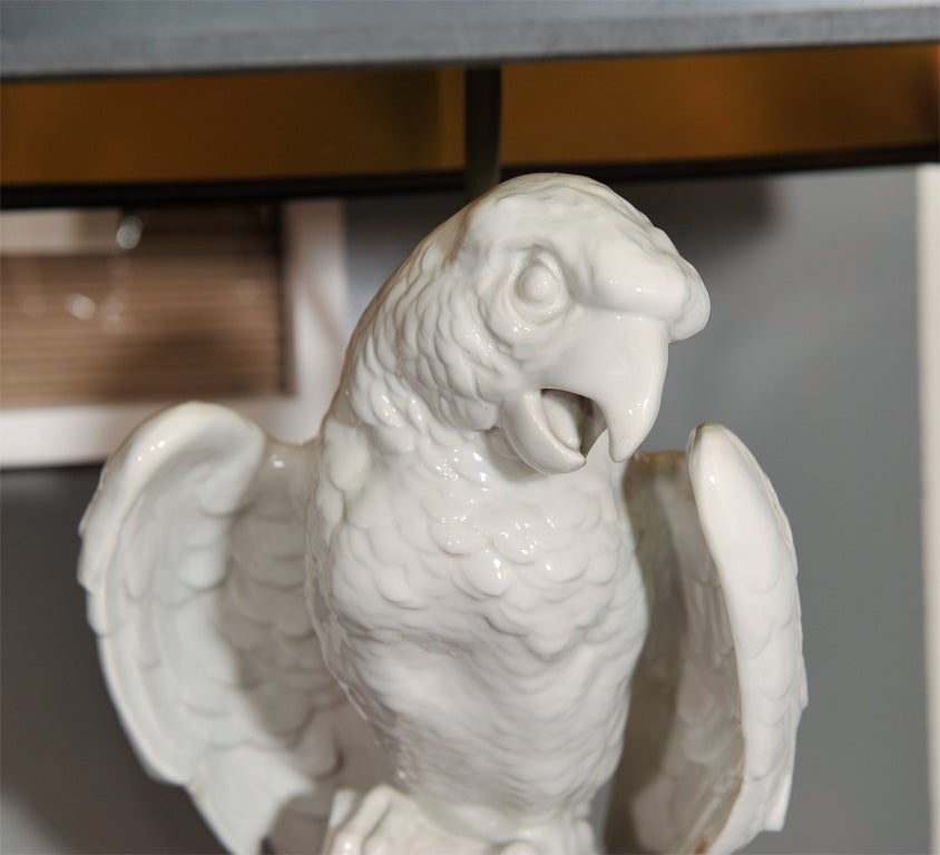 Pair of Meissen Style Parrot Figures Mounted as Lamps 5
