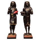 Pair of Egyption Bronze Statue by Emile  Picault