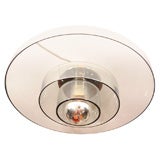 Vintage Concentric ring smoked glass ceiling fixture by Mazzega