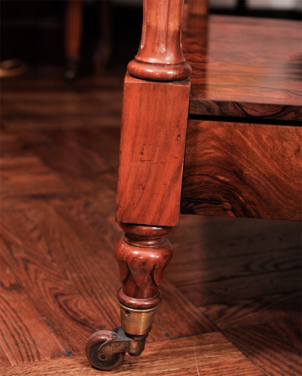 Burled Walnut Two-Tier Trolley, England, c. 1870