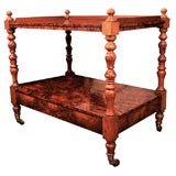 Burled Walnut Two-Tier Trolley, England, c. 1870