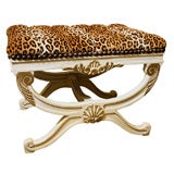 LEOPARD TUFTED BENCH