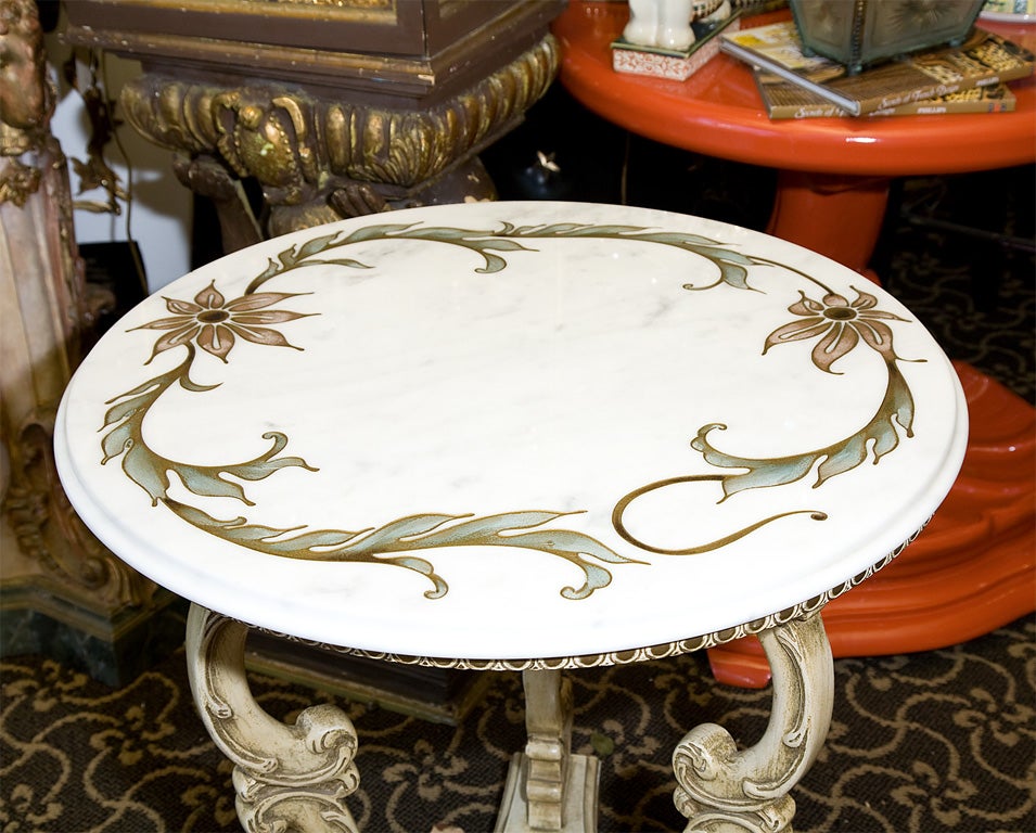 vintage marble top side table