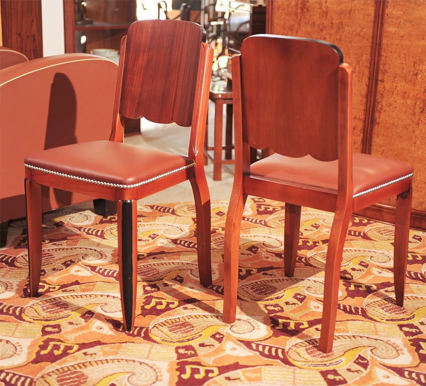 Mid-20th Century Six Art Deco Dining or Side Chairs