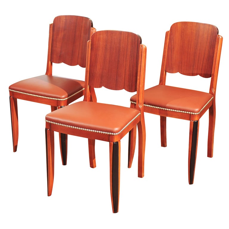 Six Art Deco Dining or Side Chairs