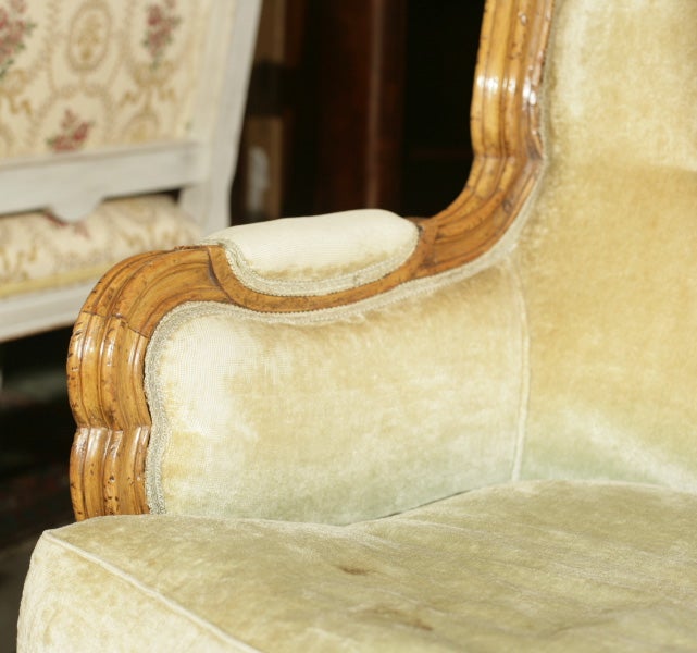 Wood Pair of French Provincial Armchairs