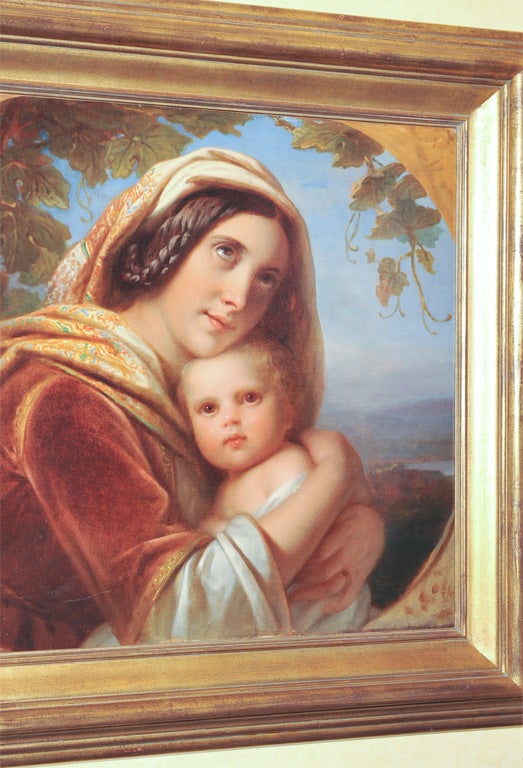 19th Century Mother And Child By Jan Adam J. Kruesman For Sale