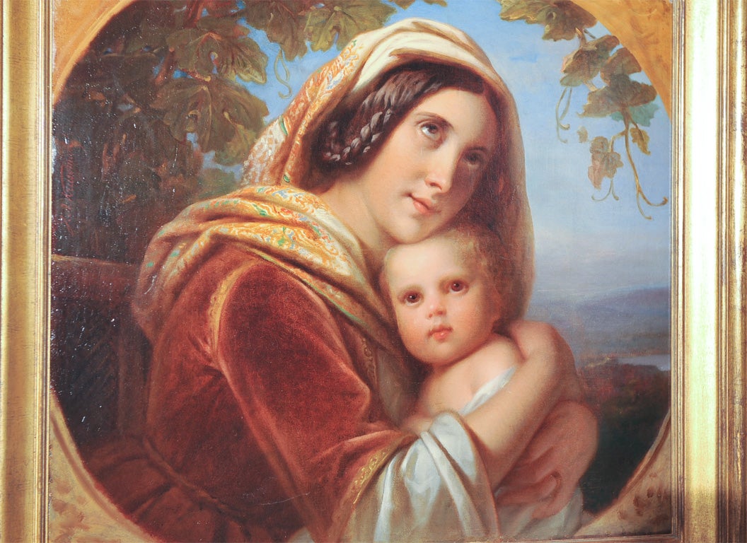 Canvas Mother And Child By Jan Adam J. Kruesman For Sale