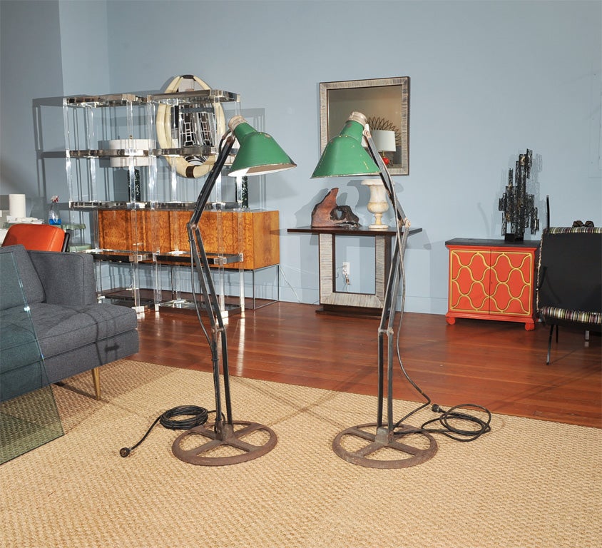 Pair of Industrial Floor Lamps