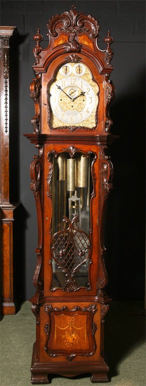 An English late 19th century 9 tube Exhibition clock
