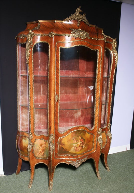 A 19th century French Vernis Martin display cabinet