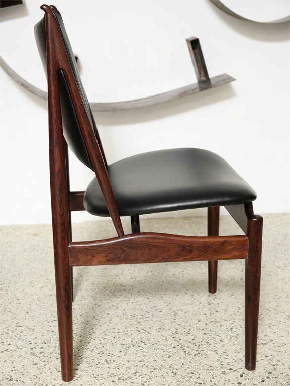 Set of 4 Finn Juhl Egyptian Chairs<br />
Niels Vodder Cabinetmaker<br />
Rosewood & Leather<br />
Branded manufacturer's mark<br />
to underside