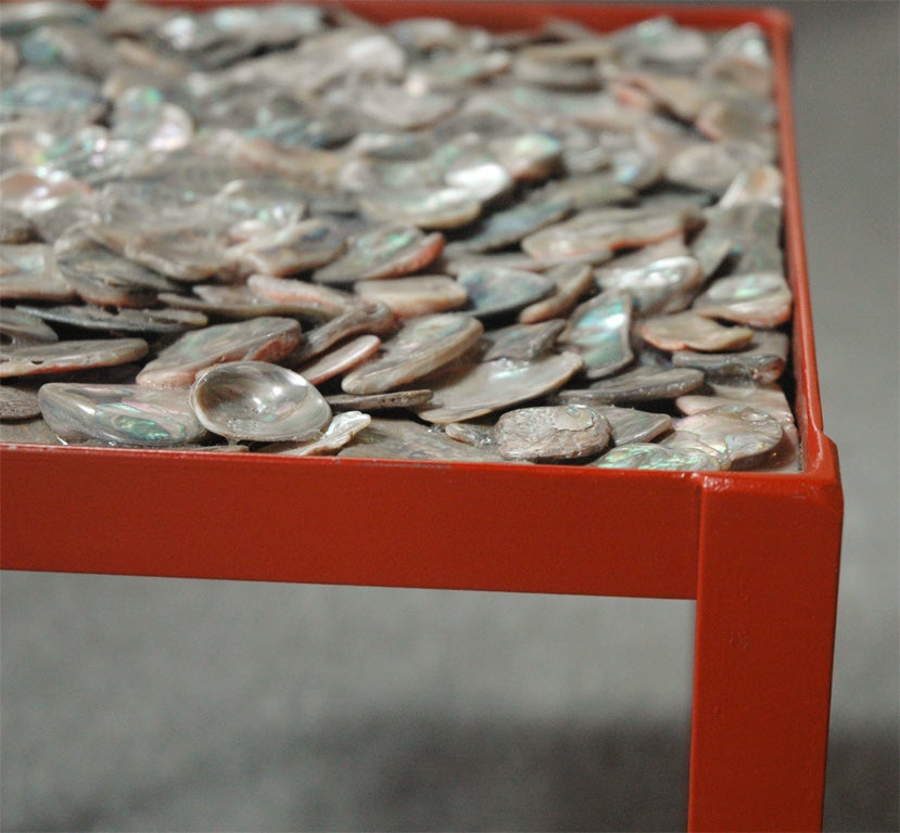 Beautiful Pair of Abalone Shell Side Tables For Sale 4