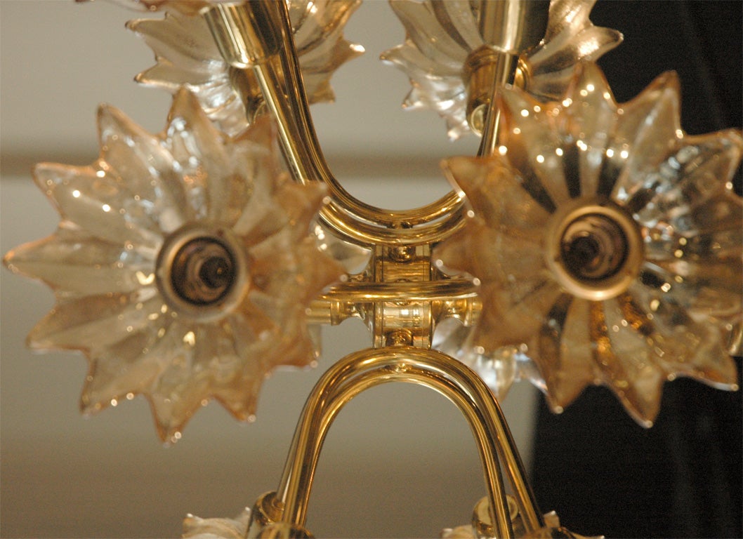 brass flower chandelier