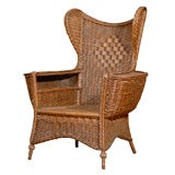 American Natural Art Deco Wing Chair c1920