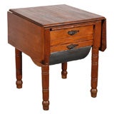 19th Century Folky Pin Bakers Table with Pullout Cutting Board